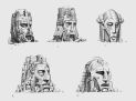 Head sculptures. Worlds cubebrush