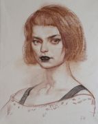 Girl with dark lips