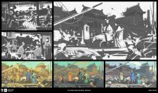 The living flow of Kaifeng. Sketches.