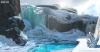 Frozen river waterfall. Subnautica