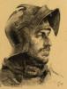 Man in medieval helmet