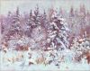 Winter forest oil painting